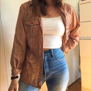 PATAGONIA stripped shirt burgundy pink button up